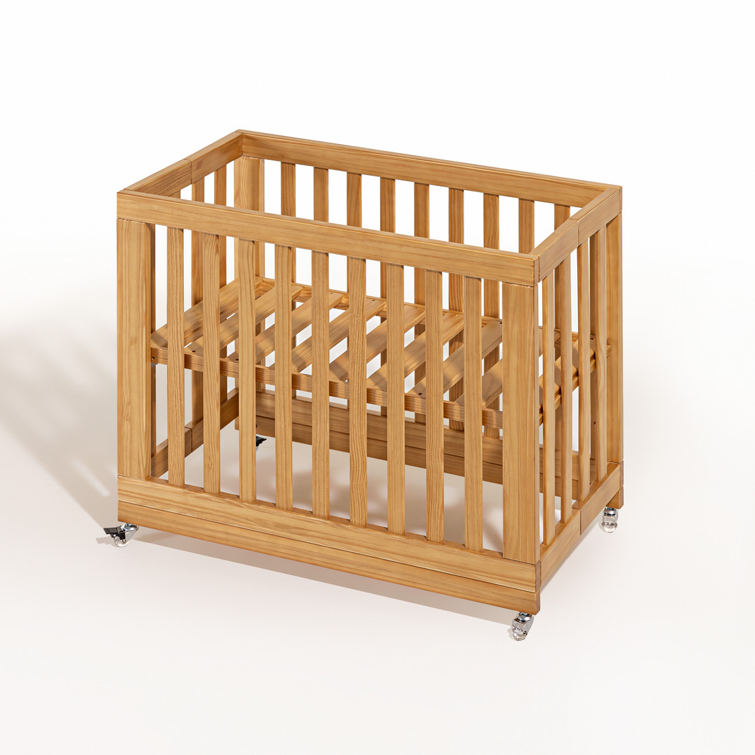 Mini Berço Dobrável Fold de Madeira na Cor Mel Mini Berço Dobrável Fold de Madeira na Cor Mel