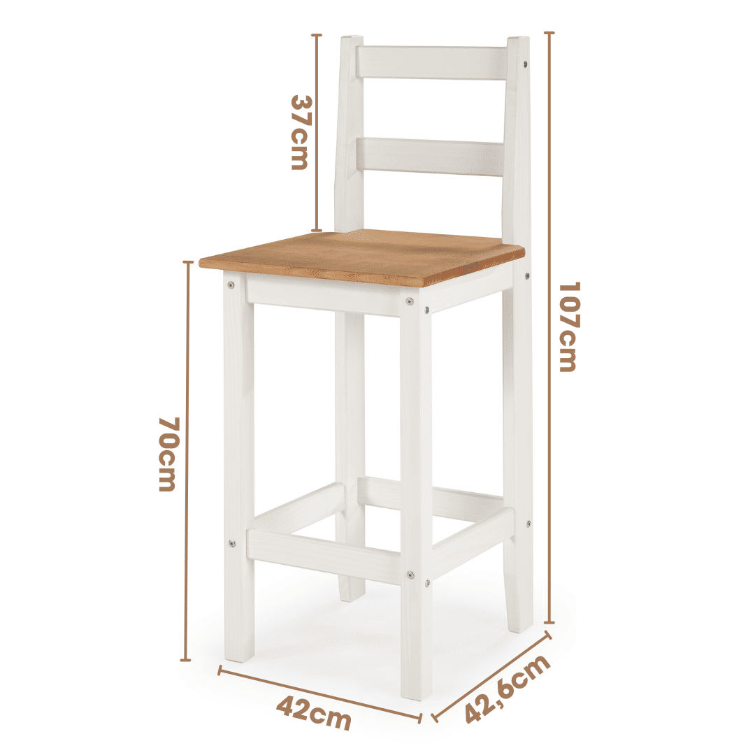 Conjunto Bancada Gourmet com Nichos e 4 Banquetas Essenza em Madeira Maciça de Pinos Branco Cera Conjunto Bancada Gourmet com Nichos e 4 Banquetas Essenza em Madeira Maciça de Pinos Branco Cera