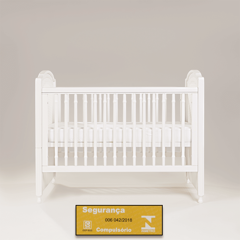 Kit Feliz Berço 2 em 1 e Cômoda 4 Gavetas e 1 Porta com Rattan em Madeira Maciça Branco Kit Feliz Berço 2 em 1 e Cômoda 4 Gavetas e 1 Porta com Rattan em Madeira Maciça Branco