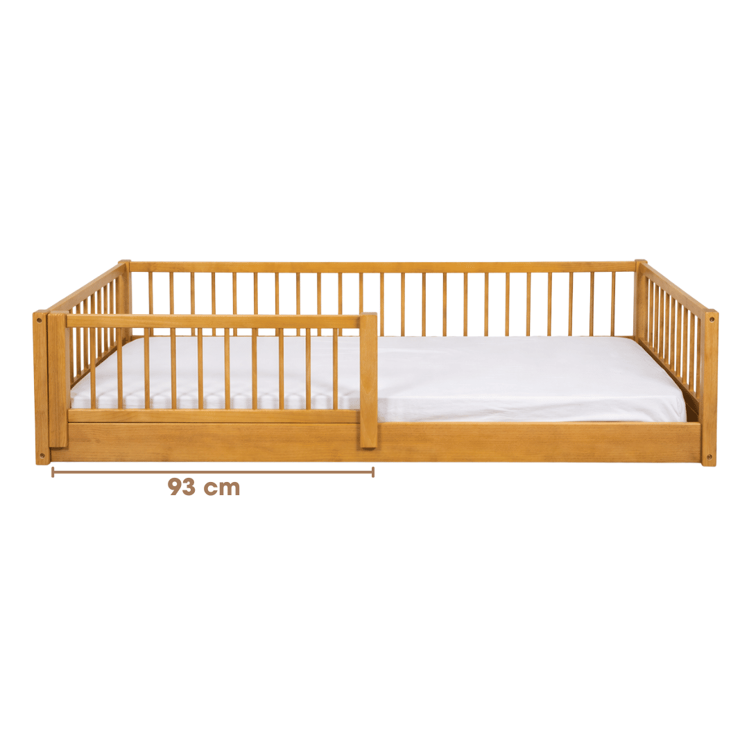Cama Infantil de Solteiro Montessori em Madeira Maciça Pinus Mel Cama Infantil de Solteiro Montessori em Madeira Maciça Pinus Mel