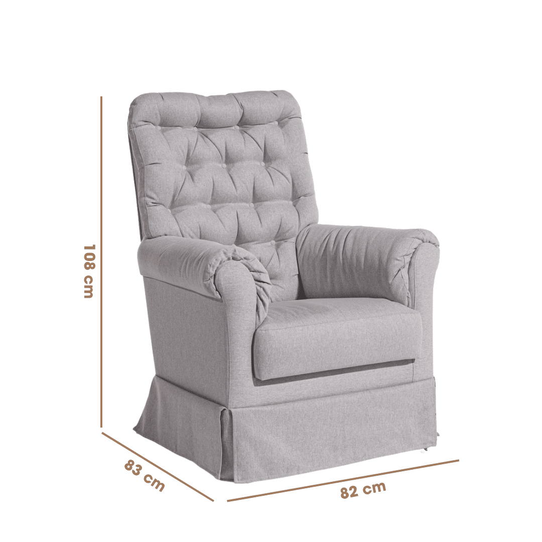 Poltrona de Amamentação Mommy com Balanço Linho Cinza Poltrona de Amamentação Mommy com Balanço Linho Cinza