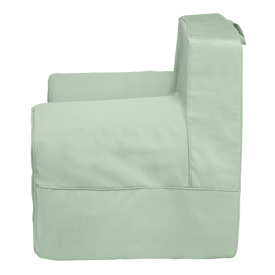 Mini Sofá Poltrona Infantil Verde de Espuma com Alça de Transporte e Capa Lavável
