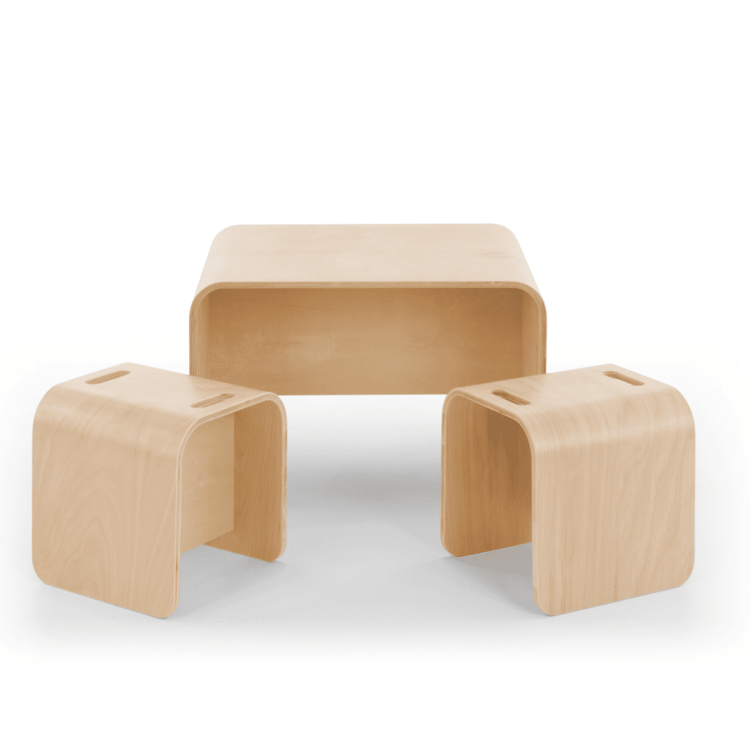 Conjunto Mesa e Cadeira Infantil Multifuncional de Madeira