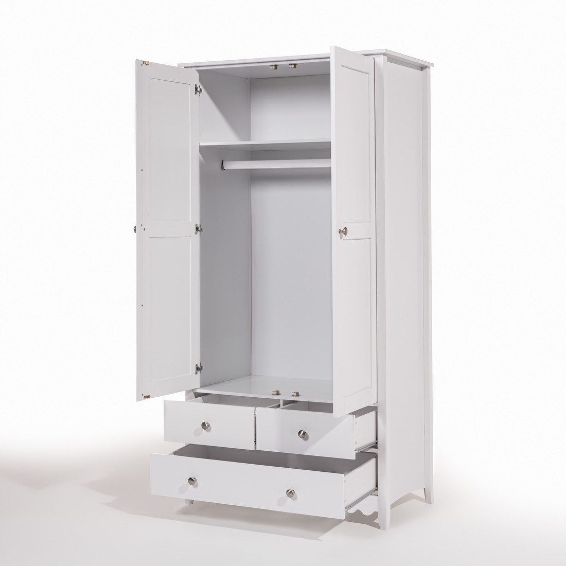 Roupeiro Pop 2 portas e 3 gavetas Branco Roupeiro Pop 2 portas e 3 gavetas Branco