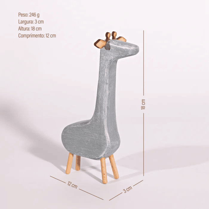 Girafa Decorativa de Pedra Safari Quarto de Bebê