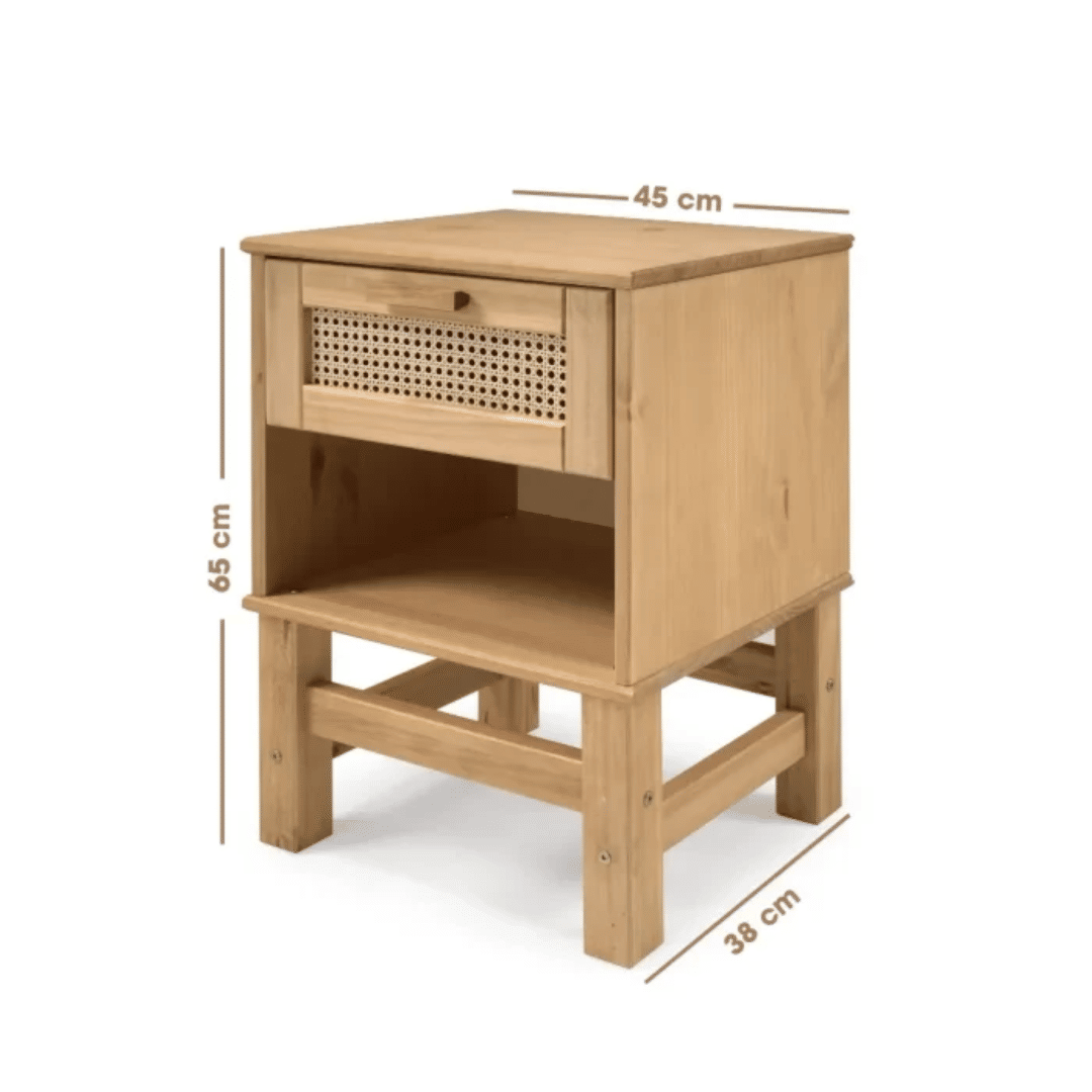 Kit Cabeceira SOLTEIRO + Mesa de Cabeceira 1 Gaveta de Rattan Nature Kit Cabeceira SOLTEIRO + Mesa de Cabeceira 1 Gaveta de Rattan Nature