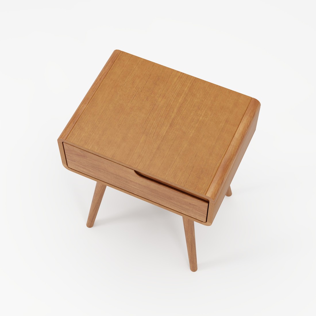 Mesa de Cabeceira Esquerda Joy com 1 Gaveta em Madeira Maciça Cor Champagne