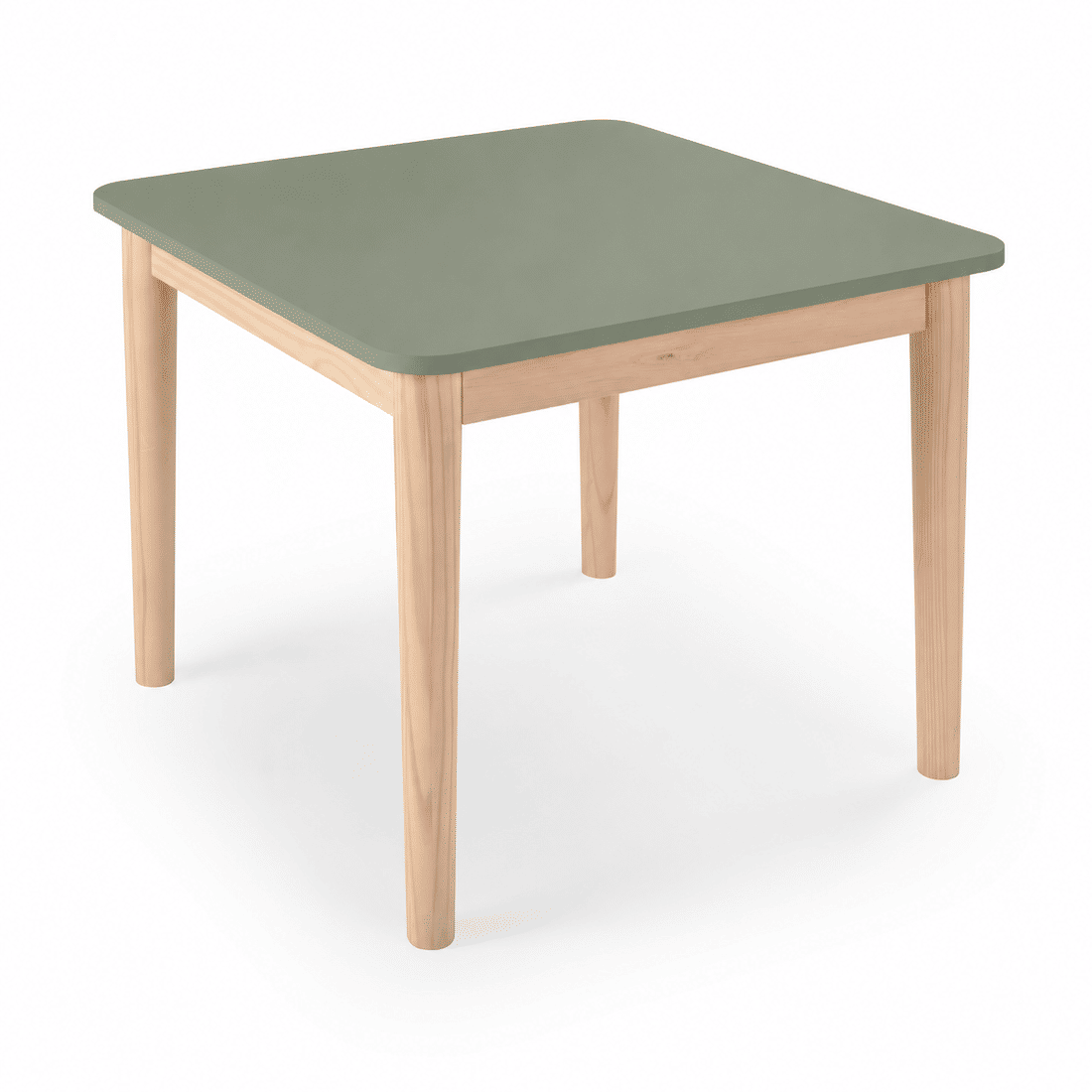 Mesa Infantil Quadrada de Madeira Maciça 61cm Verde Oliva Mesa Infantil Quadrada de Madeira Maciça 61cm Verde Oliva