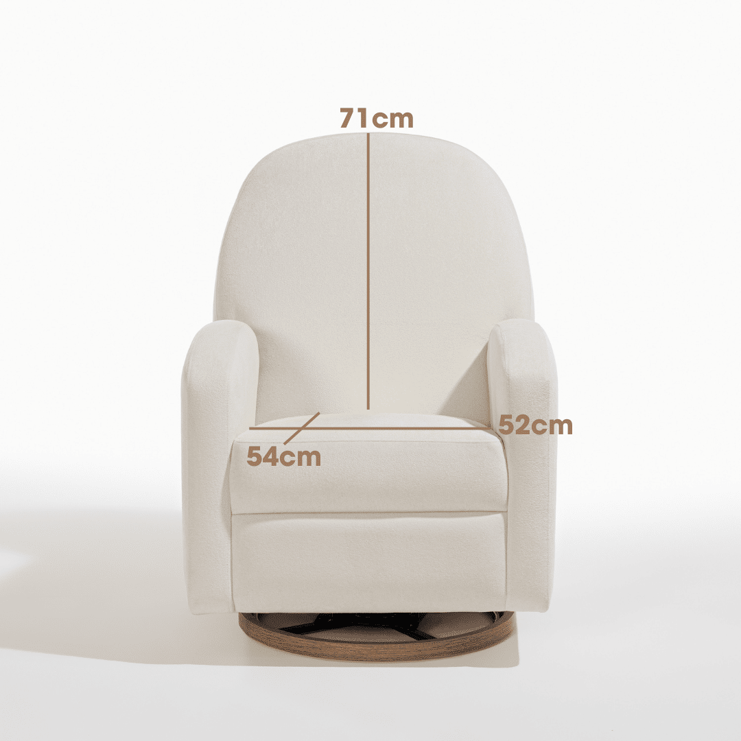 Poltrona de Amamentação Nina Giratória com Balanço Bouclé Branco