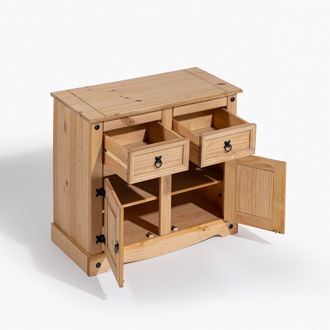 Balcão Buffet em Madeira Maciça de Pinus 2 Gavetas e 2 Portas Balcão Buffet em Madeira Maciça de Pinus 2 Gavetas e 2 Portas