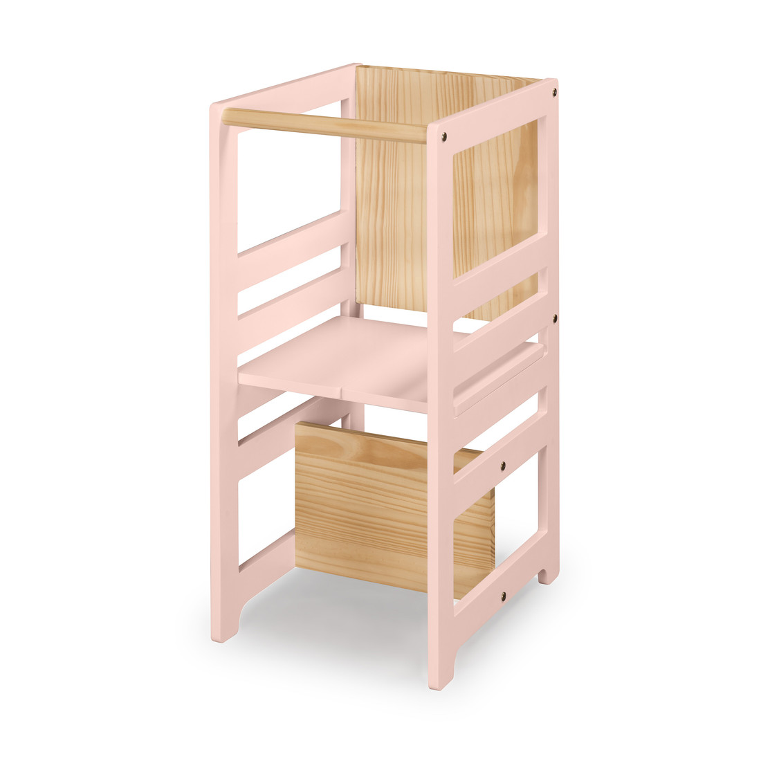Torre de Aprendizagem Montessori 4 em 1 Rosa Cadeirão Ajustável, Mesinha de Atividades, Quadro de Desenhos Torre de Aprendizagem Montessori 4 em 1 Rosa Cadeirão Ajustável, Mesinha de Atividades, Quadro de Desenhos