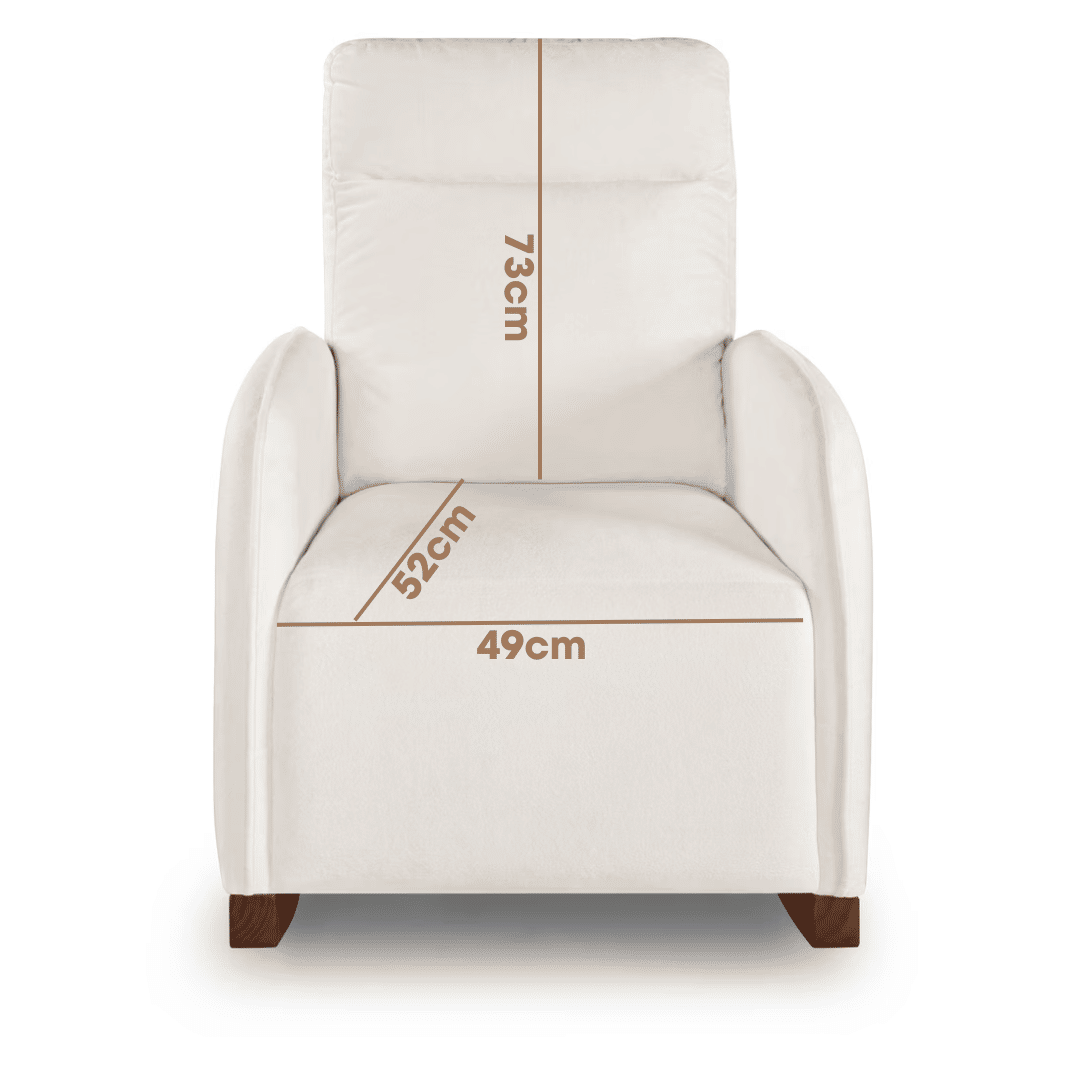 Poltrona de Amamentação Luna com Balanço e Puff Flor Bouclé Branco Poltrona de Amamentação Luna com Balanço e Puff Flor Bouclé Branco