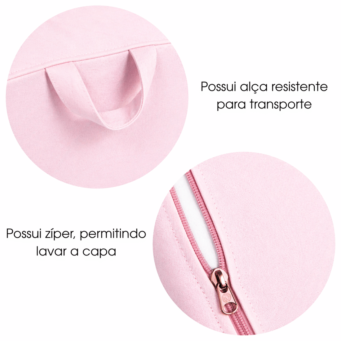 Mini Sofá Poltrona Infantil Rosa de Espuma com Alça de Transporte e Capa Lavável