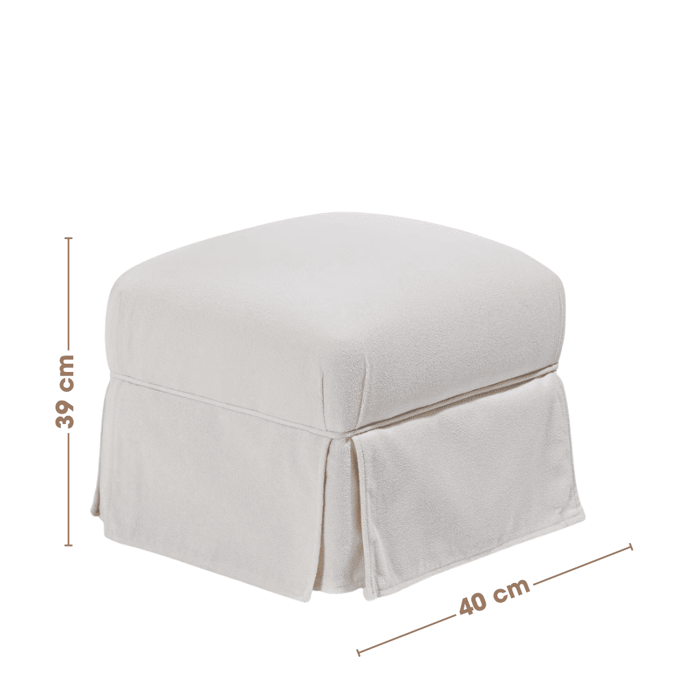 Poltrona de Amamentação Mommy com Balanço e Puff Bouclé Branco