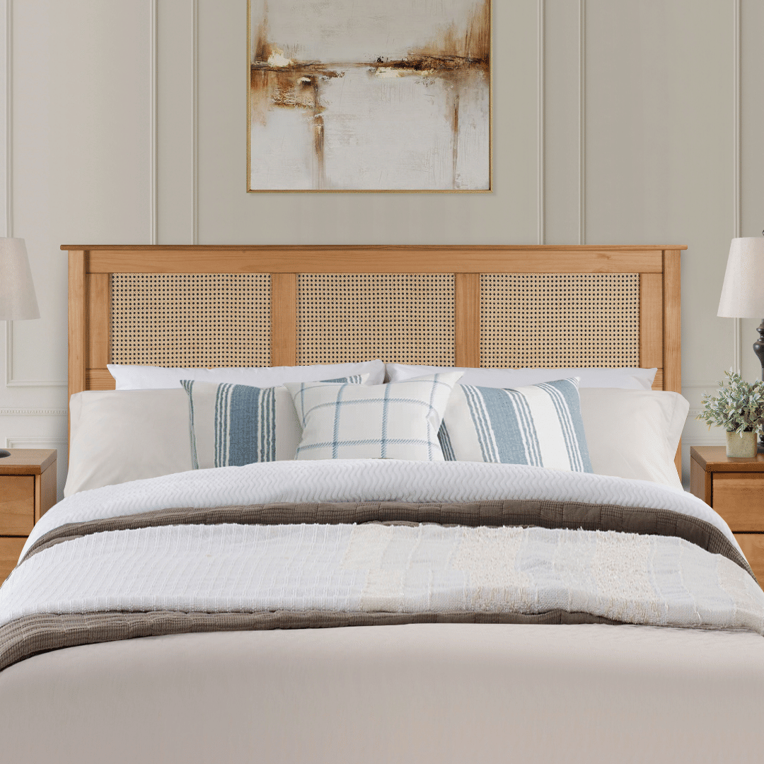 Kit Cabeceira KING + Cômoda + Mesa de Cabeceira 2 Gavetas de Rattan Nature Kit Cabeceira KING + Cômoda + Mesa de Cabeceira 2 Gavetas de Rattan Nature