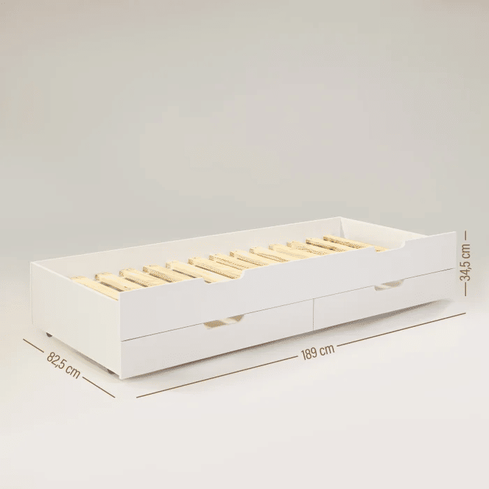 Sofá Cama Encanto com Cama Auxiliar Branco + Mel Sofá Cama Encanto com Cama Auxiliar Branco + Mel