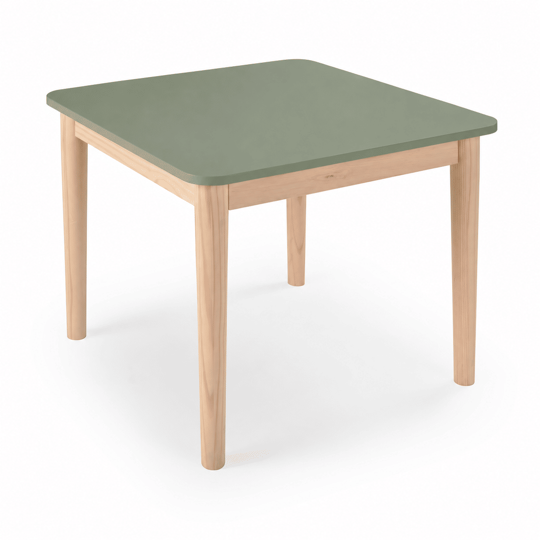 Mesa Infantil Quadrada de Madeira Maciça 61cm Verde Oliva com Porta-Lápis e Suporte para Papel Mesa Infantil Quadrada de Madeira Maciça 61cm Verde Oliva com Porta-Lápis e Suporte para Papel