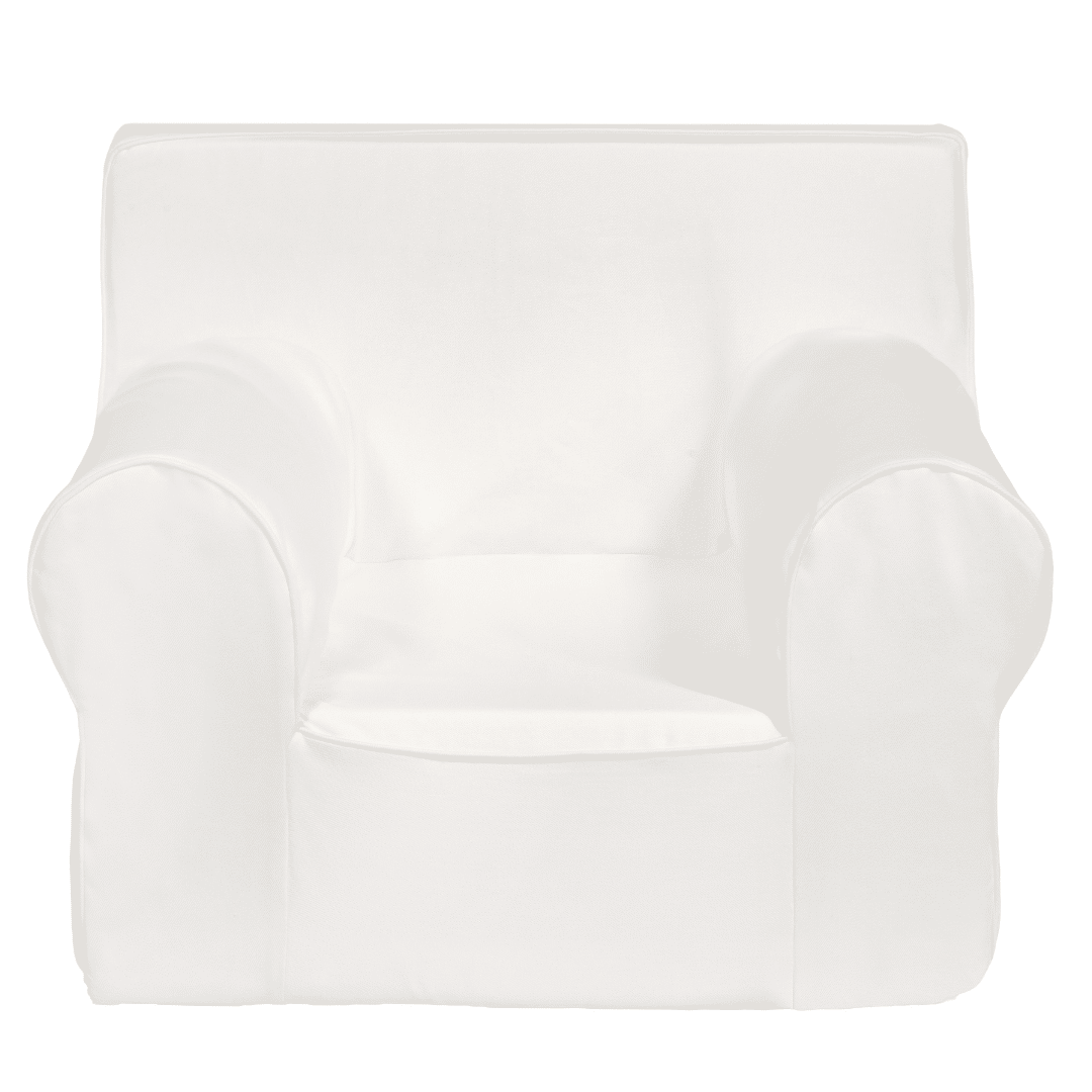 Mini Sofá Poltrona Infantil Off White de Espuma com Alça de Transporte e Capa Lavável