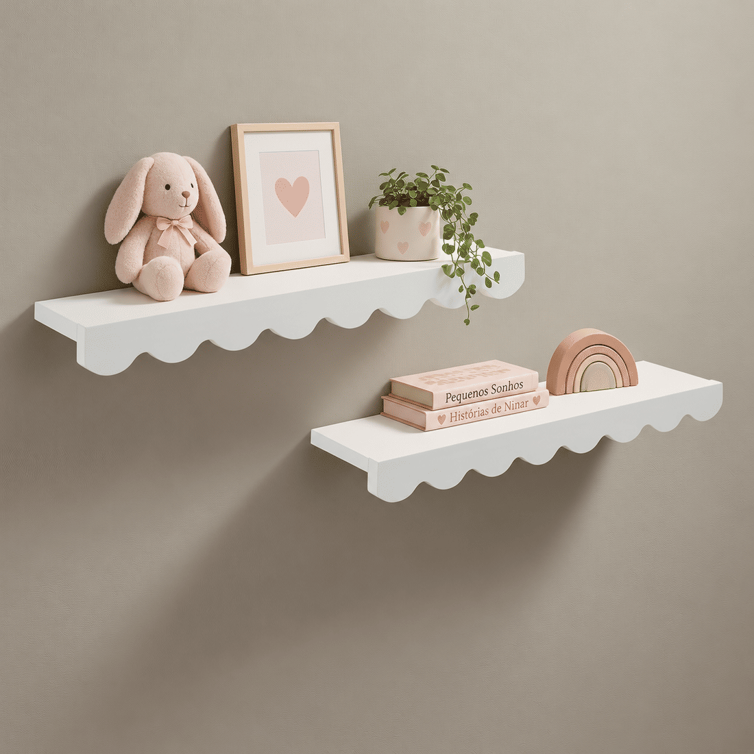 Prateleira Pop Branca 55 cm Kit com 2 Unidades Prateleira Pop Branca 55 cm Kit com 2 Unidades