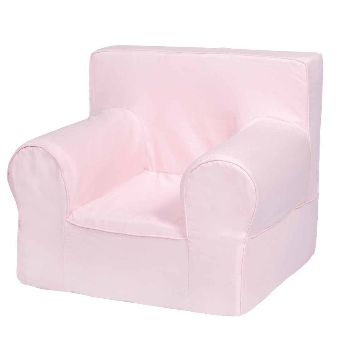 Mini Sofá Poltrona Infantil Rosa de Espuma com Alça de Transporte e Capa Lavável