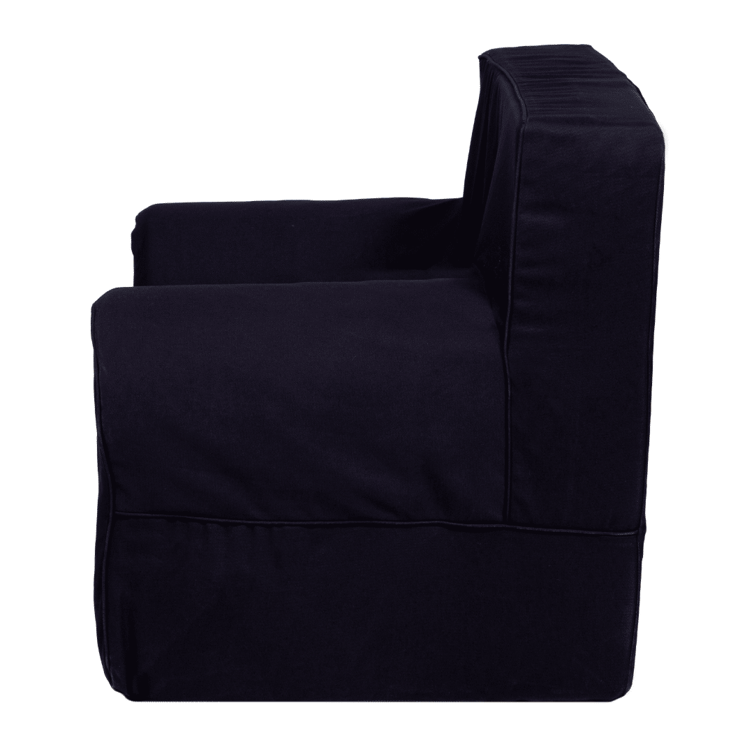 Mini Sofá Poltrona Infantil Azul Marinho de Espuma com Alça de Transporte e Capa Lavável