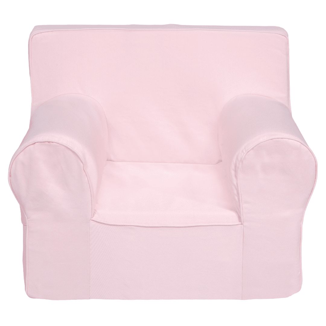 Mini Sofá Poltrona Infantil Rosa de Espuma com Alça de Transporte e Capa Lavável