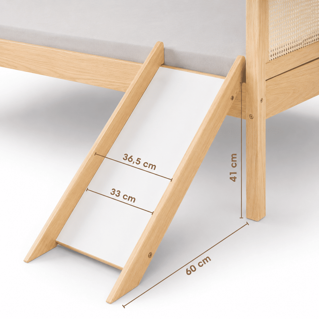 Escorregador para Cama Infantil com Fácil Fixação em Madeira Maciça Pinus Natural e Branco Escorregador para Cama Infantil com Fácil Fixação em Madeira Maciça Pinus Natural e Branco