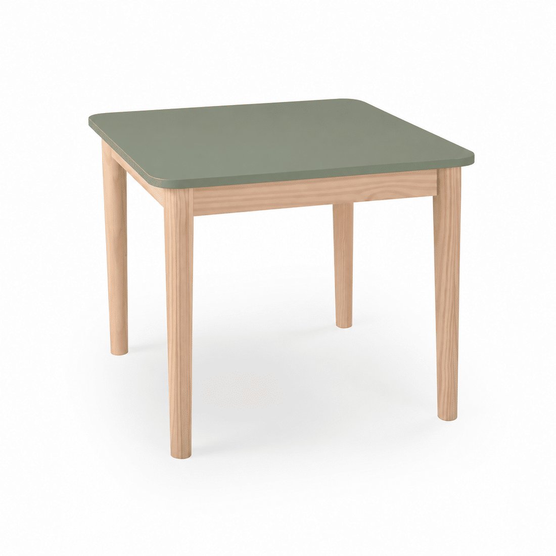 Mesa Infantil Quadrada de Madeira Maciça 61cm Verde Oliva Mesa Infantil Quadrada de Madeira Maciça 61cm Verde Oliva