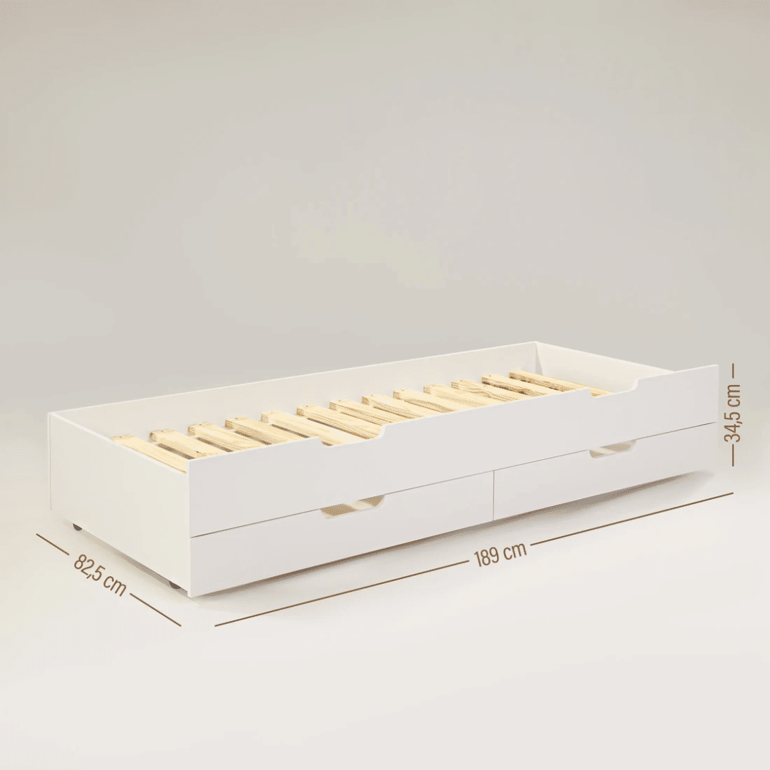 Sofá Cama com Cama Auxiliar Feliz Branco com Tela Mel Sofá Cama com Cama Auxiliar Feliz Branco com Tela Mel