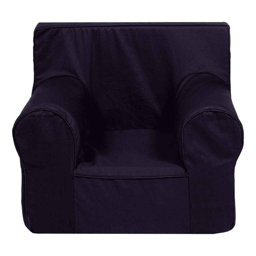 Mini Sofá Poltrona Infantil Azul Marinho de Espuma com Alça de Transporte e Capa Lavável