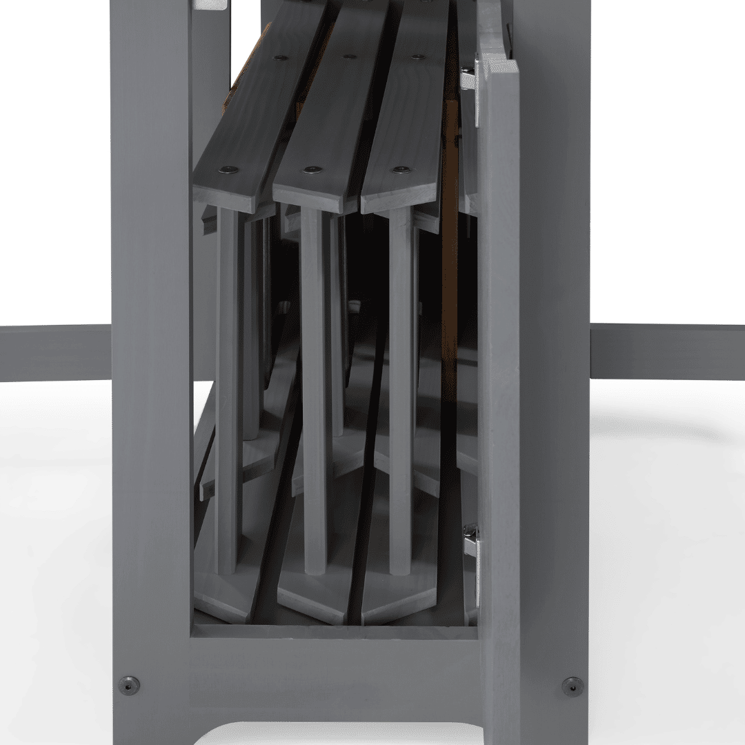 Mesa Dobrável Borboleta com 4 Cadeiras em Madeira Maciça de Pinus Cinza Cera