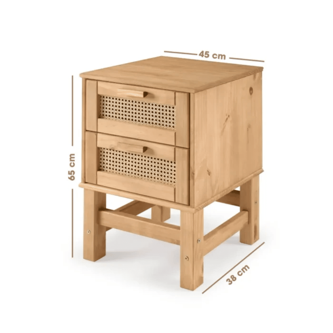 Kit Cabeceira KING + Cômoda + Mesa de Cabeceira 2 Gavetas de Rattan Nature Kit Cabeceira KING + Cômoda + Mesa de Cabeceira 2 Gavetas de Rattan Nature