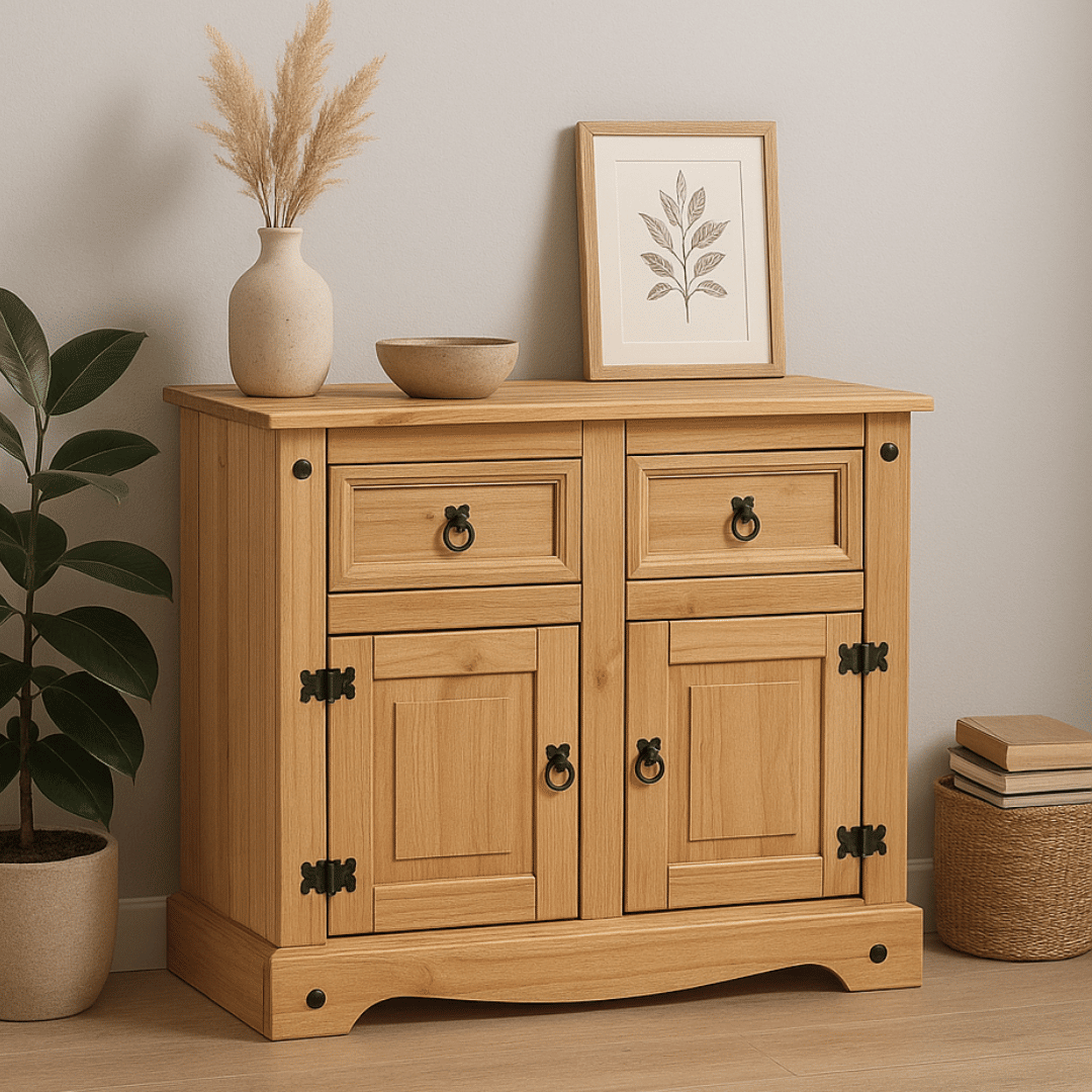 Balcão Buffet em Madeira Maciça de Pinus 2 Gavetas e 2 Portas Balcão Buffet em Madeira Maciça de Pinus 2 Gavetas e 2 Portas