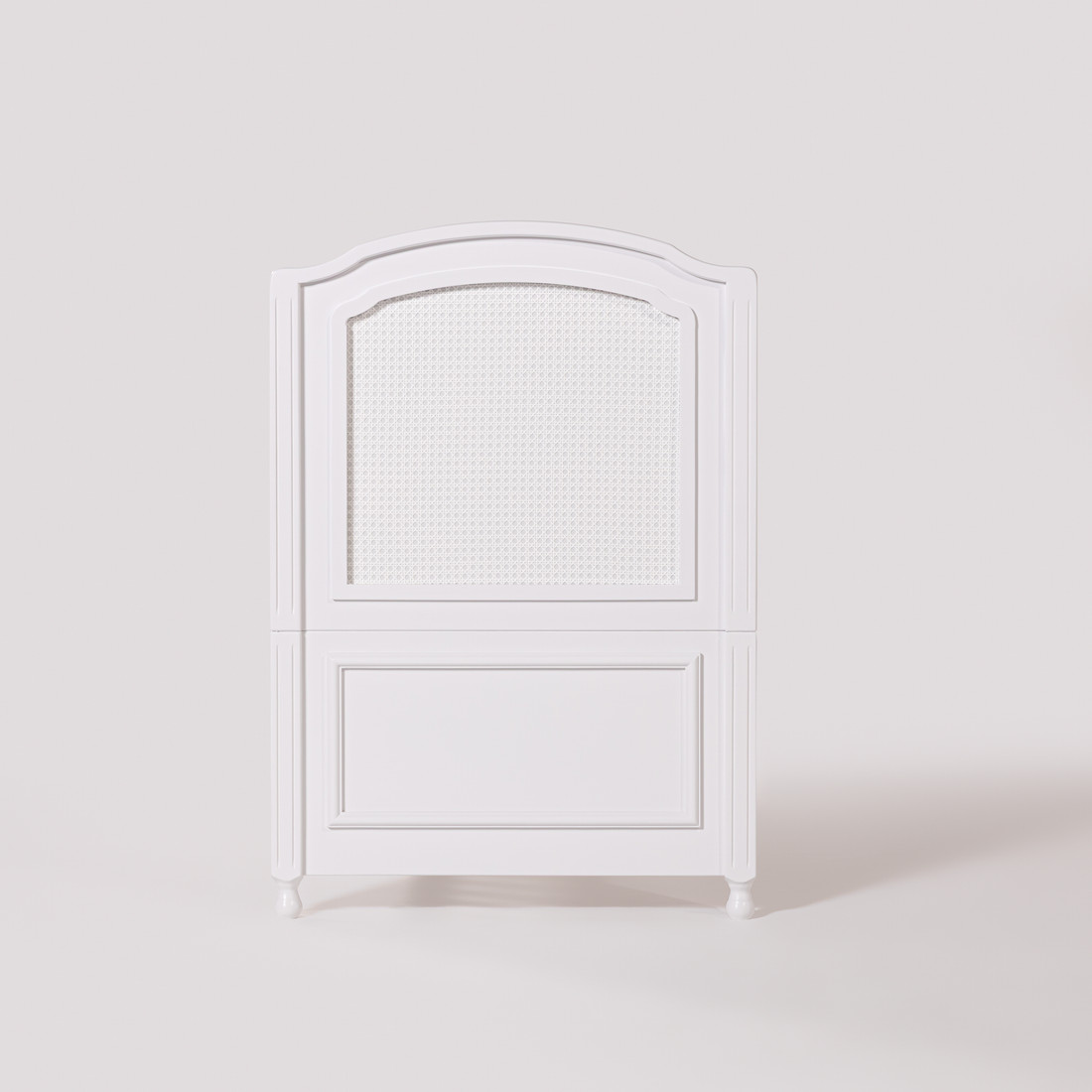 Kit Feliz Berço 2 em 1 e Cômoda 4 Gavetas e 1 Porta com Rattan em Madeira Maciça Branco Kit Feliz Berço 2 em 1 e Cômoda 4 Gavetas e 1 Porta com Rattan em Madeira Maciça Branco