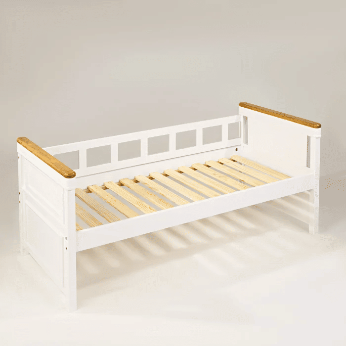 Sofá Cama Encanto com Cama Auxiliar Branco + Mel Sofá Cama Encanto com Cama Auxiliar Branco + Mel