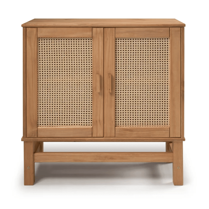 Balcão Buffet Nature em Madeira e Rattan Natural 02 Portas Balcão Buffet Nature em Madeira e Rattan Natural 02 Portas