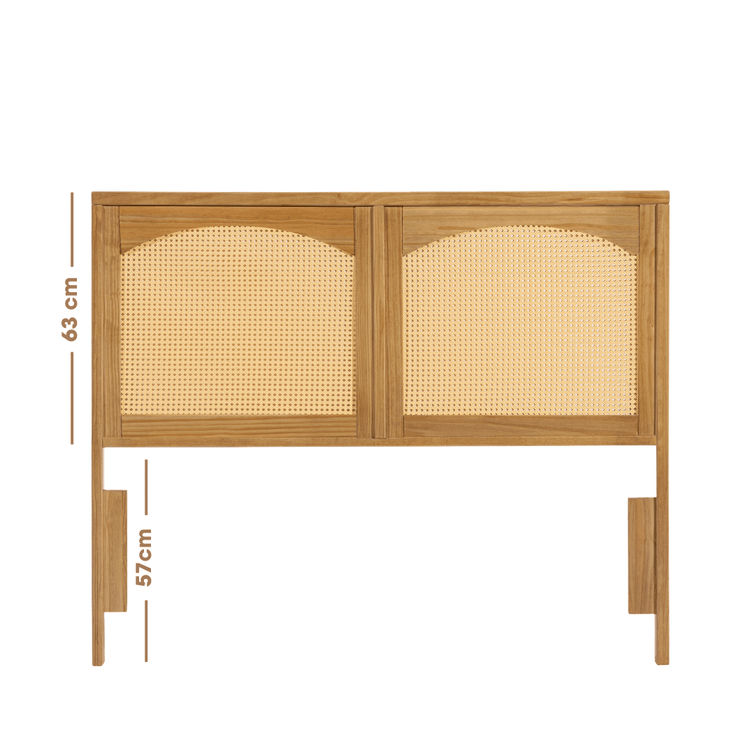 Cabeceira de Cama CASAL 146cm Arcs Madeira e Rattan Cabeceira de Cama CASAL 146cm Arcs Madeira e Rattan