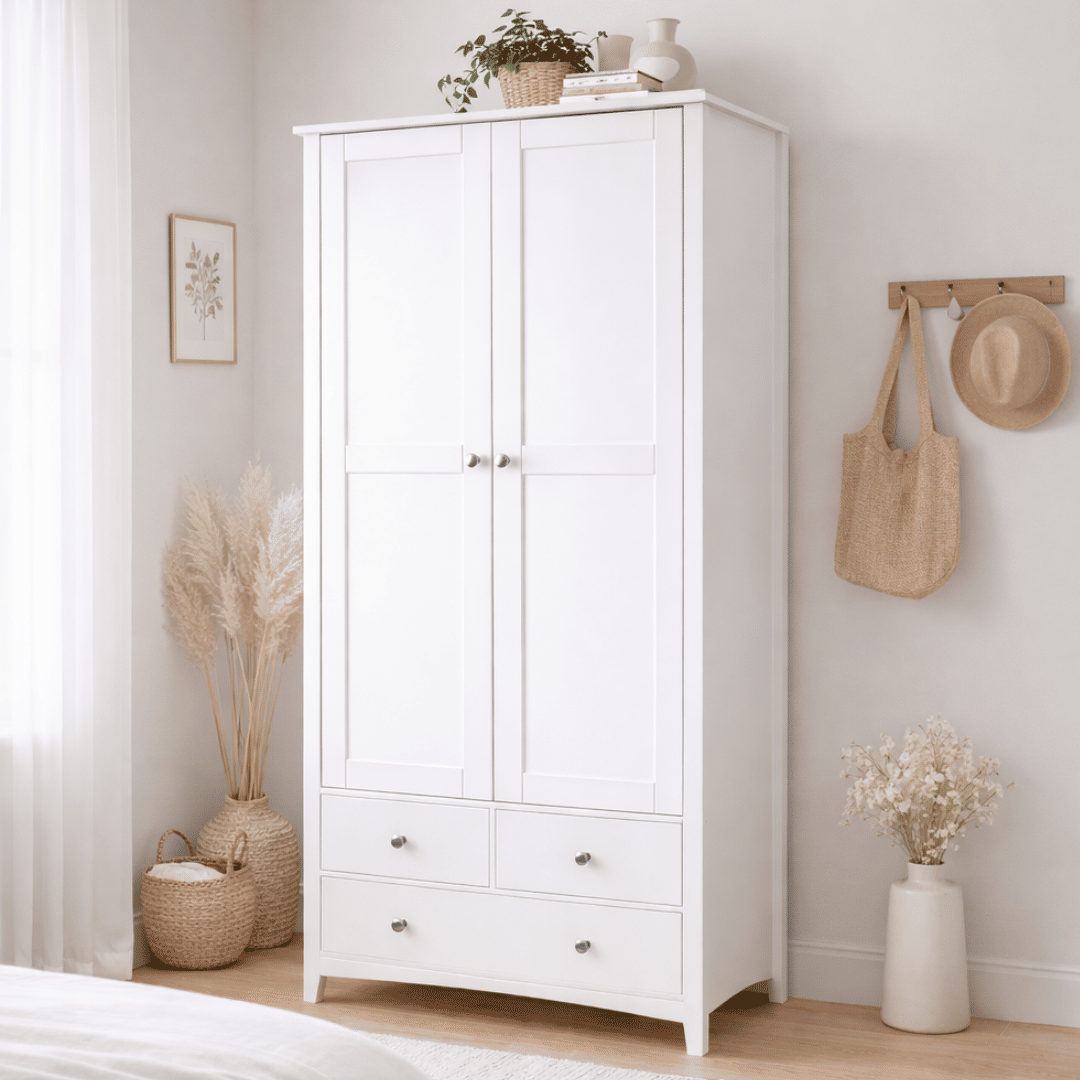 Roupeiro Lumo 2 portas e 3 gavetas Branco Roupeiro Lumo 2 portas e 3 gavetas Branco