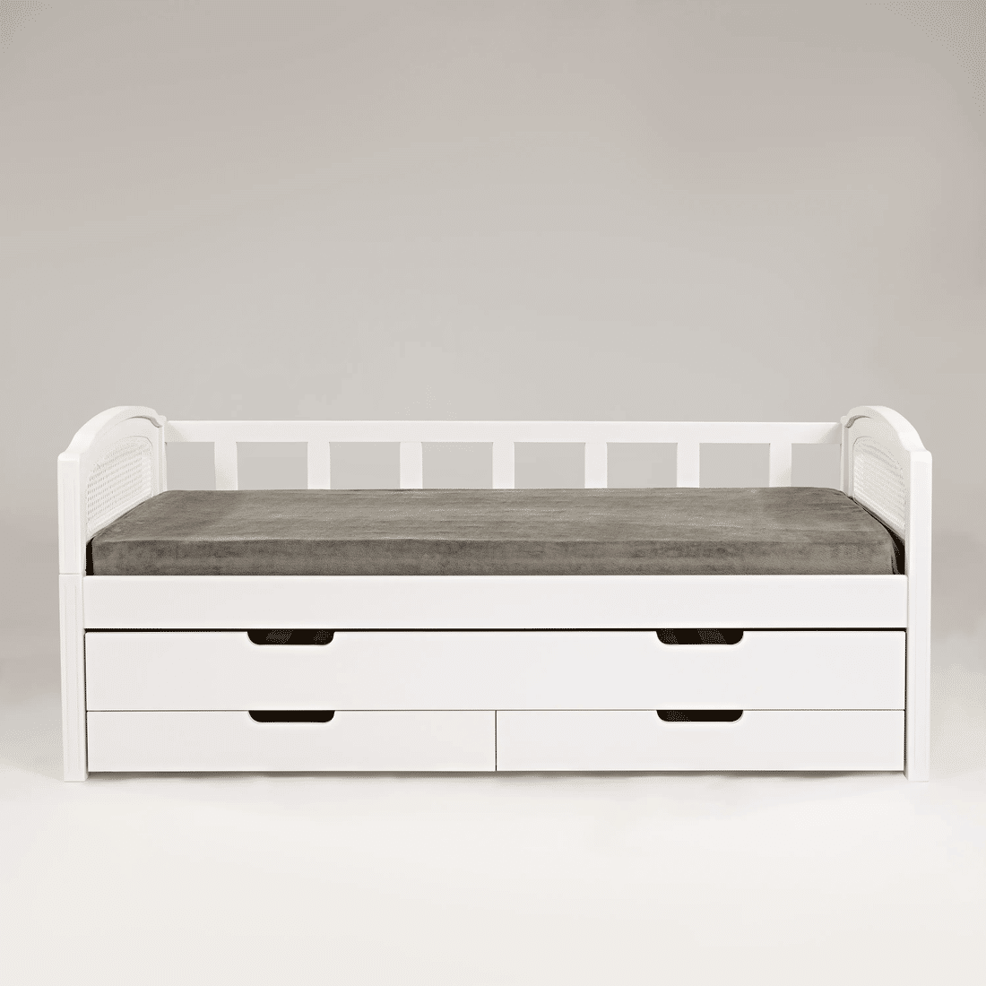 Sofá Cama com Cama Auxiliar Feliz Branco com Tela Branca Sofá Cama com Cama Auxiliar Feliz Branco com Tela Branca