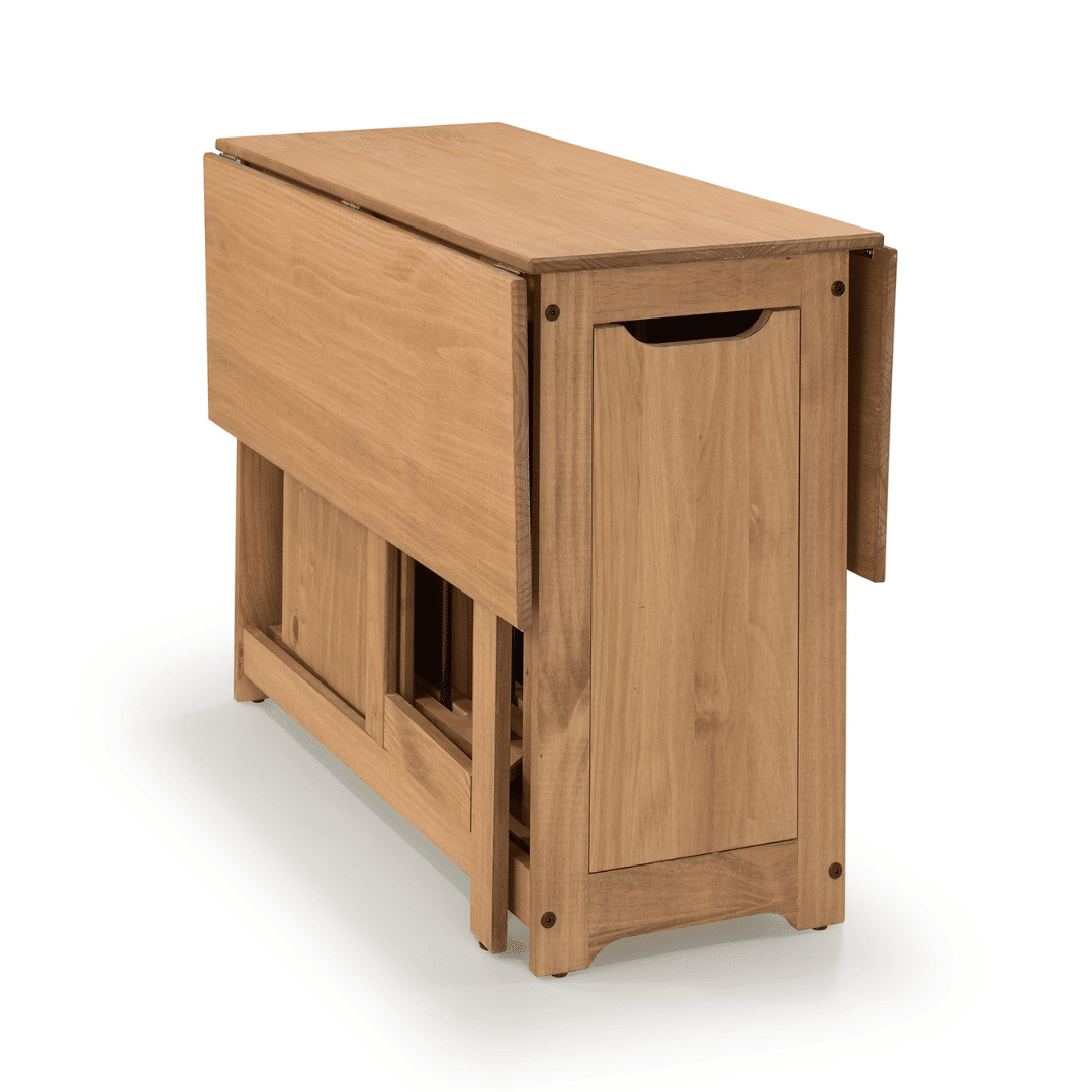 Mesa Dobrável Borboleta com 4 Cadeiras em Madeira Maciça de Pinus Cera