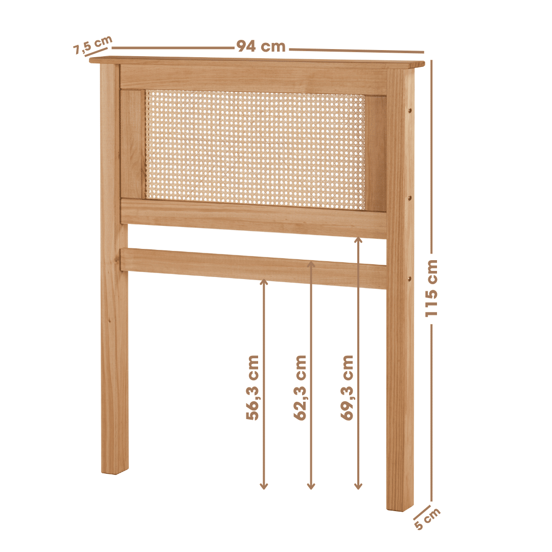 Kit Cabeceira SOLTEIRO + Mesa de Cabeceira 1 Gaveta de Rattan Nature Kit Cabeceira SOLTEIRO + Mesa de Cabeceira 1 Gaveta de Rattan Nature