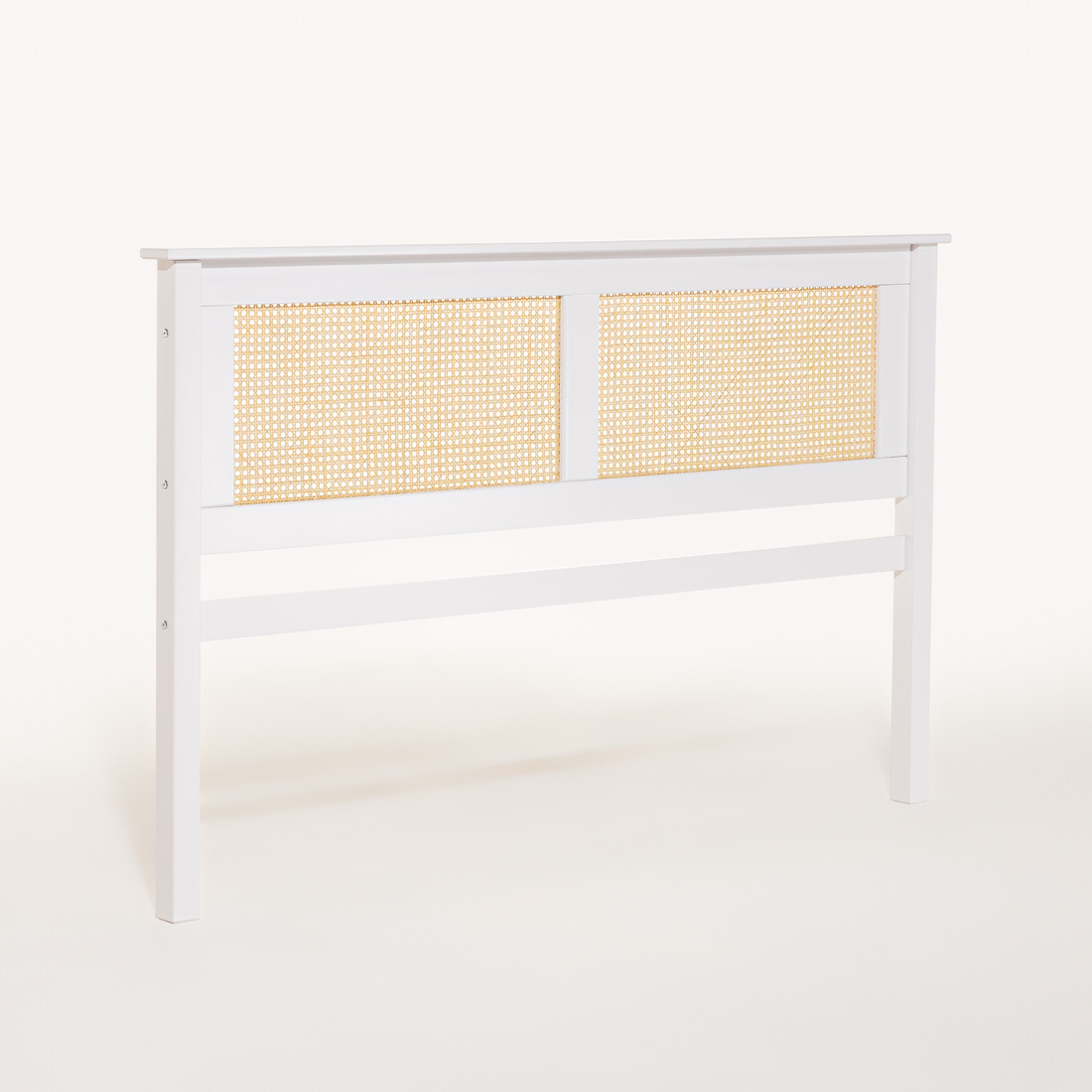 Cabeceira de Cama QUEEN 164cm Nature Madeira e Rattan na Cor Branca Cabeceira de Cama QUEEN 164cm Nature Madeira e Rattan na Cor Branca