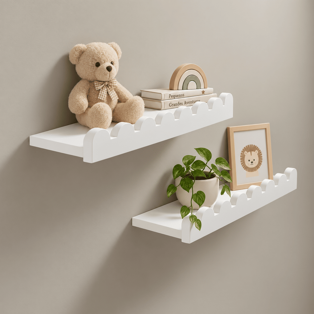 Prateleira Pop Branca 55 cm Kit com 2 Unidades Prateleira Pop Branca 55 cm Kit com 2 Unidades
