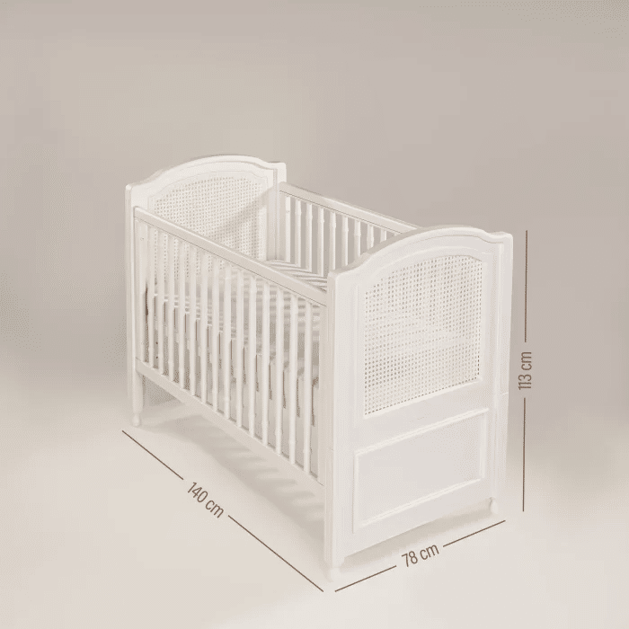 Berço Americano Feliz 2 em 1 Space Blue com Palha Branca Berço Americano Feliz 2 em 1 Space Blue com Palha Branca