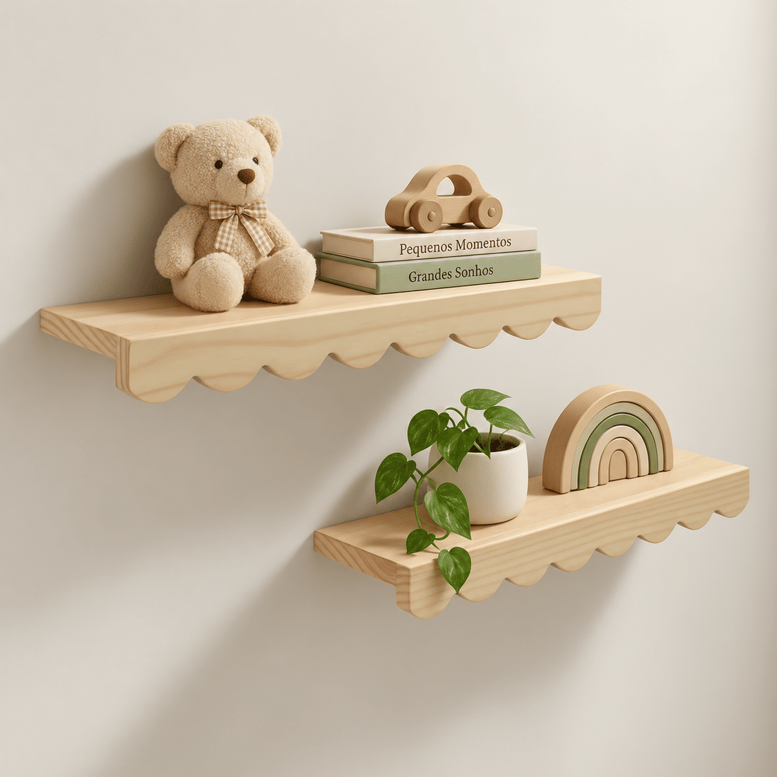 Prateleira Pop Natural 55 cm Kit com 2 Unidades Prateleira Pop Natural 55 cm Kit com 2 Unidades