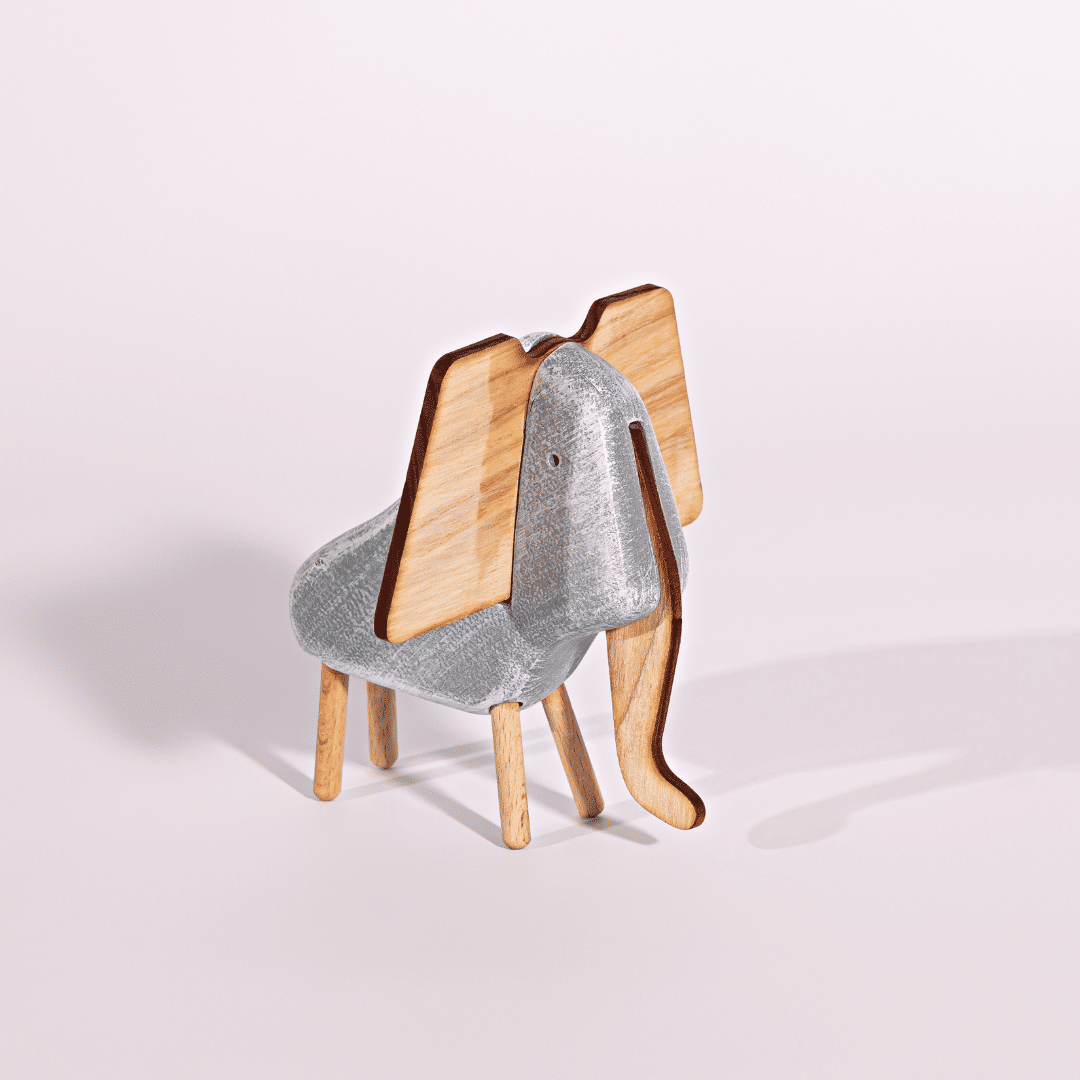 Kit Cinco Animais Safari Adorno Quarto Bebê Madeira e Resina Kit Cinco Animais Safari Adorno Quarto Bebê Madeira e Resina