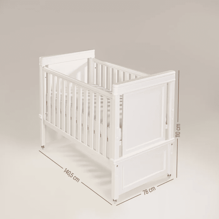 Berço Americano Encanto 2 em 1 de Rodinhas na Cor Rosa Soft Berço Americano Encanto 2 em 1 de Rodinhas na Cor Rosa Soft