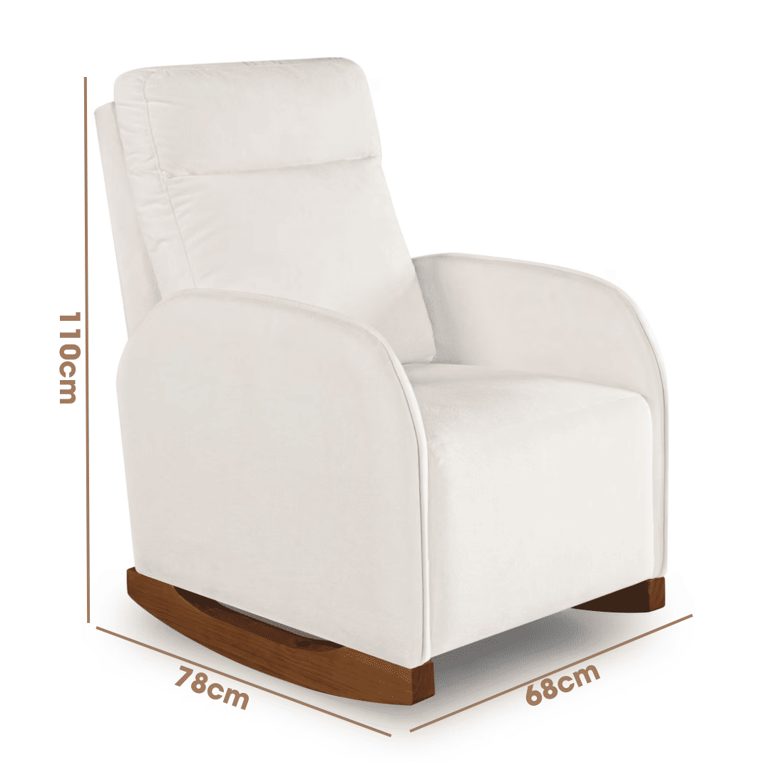 Poltrona de Amamentação Luna com Balanço e Puff Flor Bouclé Branco Poltrona de Amamentação Luna com Balanço e Puff Flor Bouclé Branco