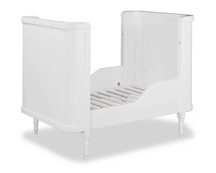 Kit Toy Berço 2 em 1 e Cômoda 4 Gavetas em Madeira Maciça Branco Kit Toy Berço 2 em 1 e Cômoda 4 Gavetas em Madeira Maciça Branco