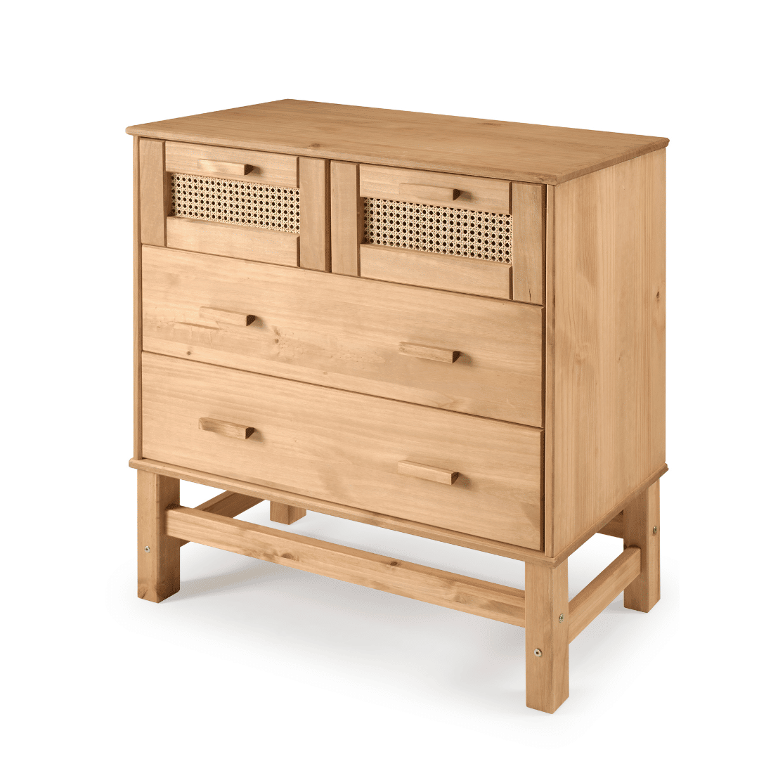 Kit Cabeceira SOLTEIRO + Cômoda + Mesa de Cabeceira 2 Gavetas de Rattan Nature Kit Cabeceira SOLTEIRO + Cômoda + Mesa de Cabeceira 2 Gavetas de Rattan Nature